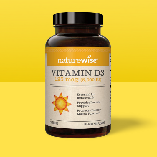 NatureWise Vitamin D3 5000iu (125 mcg) 1 Year Supply for Healthy Muscle Function, and Immune Support, Non-GMO, Gluten Free in Cold-Pressed Olive Oil, Packaging Vary ( Mini Softgel), 360 Count