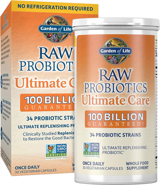 Garden of Life Primal Defense Ultra Ultimate Probiotic Formula - 15 Billion CFU and 13 Strains of Probiotics Plus HSOs for Healthy Digestive Balance, Vegetarian and Gluten Free, 90 Capsules